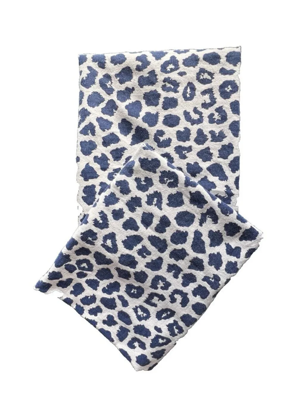 PR Ikea KVASTFIBBLA Pillowcases BLUE Wht Animal Print Leopard Cheetah STD Cotton